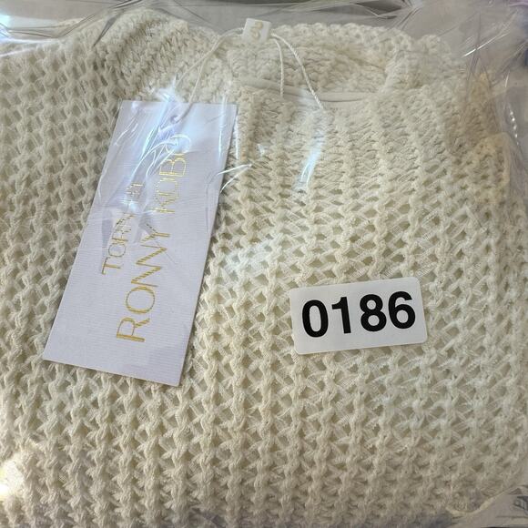 Torn by Ronny Kobo The Kate Dress Knit Sleeveless Bead Accents Color Pearl Sz M - Picture 12 of 13